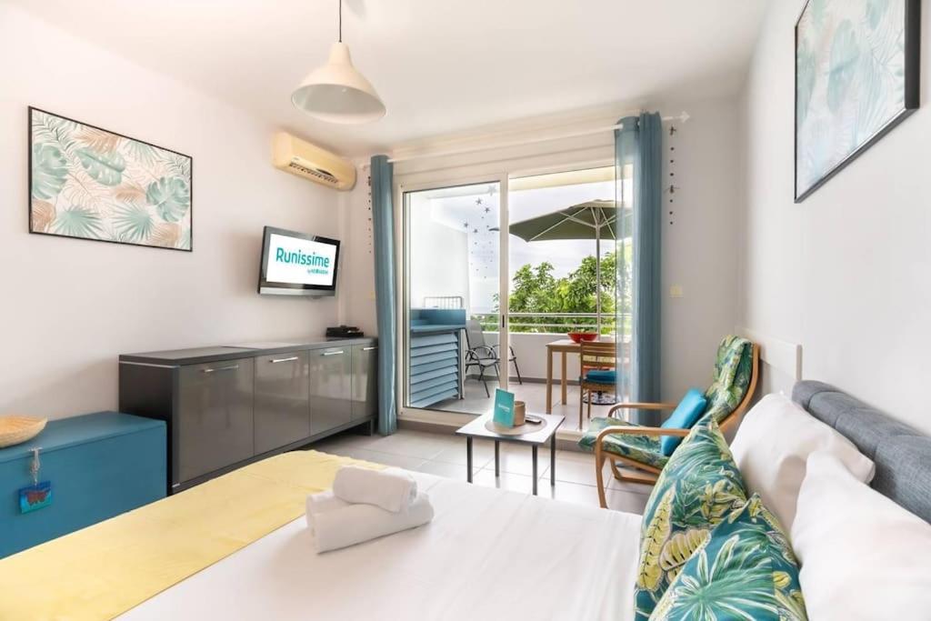 Flamboyant - Studio 2 Personnes Avec Lit De Qualite Hoteliere Separable Pour Couple Ou Amis Avec Tres Belle Terrasse A 12 Min A Pied Ou 4 Min En Voiture Du Lagon De L'Ermitage - St Gilles Les Bains La Saline Le Bains Exteriör bild